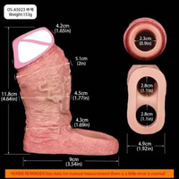 Realistic Pe nis Sleeve Size S M L XL Silicone Open-ended Di ck Sheath Ring Realistic Hollow Dildos 