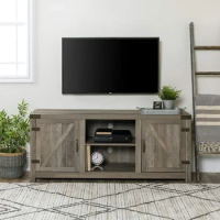 TV Stand, Modern Farmhouse Double Barn Door TV Stand for up to 65 Inches, TV Stand