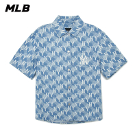 【MLB】女版牛仔丹寧襯衫 MONOGRAM系列 紐約洋基隊(3FDRM0633-50SBL)