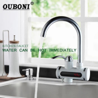 OUBONI Kitchen Faucet Without Instant Tank Electric Water Heater Instant Hot Water Faucet Cold Water Heater Faucet Water Heater