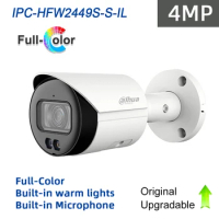 Dahua 4MP IP Camera Full Color POE Starlight IPC-HFW2449S-S-IL built-in microphone outdoor video surveillance camera