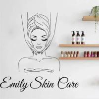 Custom Name Skin Spa Beauty Salon Wall Decal Personalized Name Facials Skincare Salon Wall Sticker S