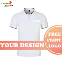 7 colors for men and women in summer can wear casual lapel short-sleeve POLO shirt custom LOGO printing DIY brand text