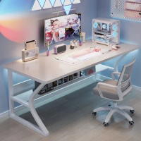 Modern White Wooden Computer Desks Simple Bedroom Study Desks E-sports Gaming Table Desktop Home Office Desk And Chair Set