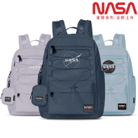 【NASA SPACE授權】買一送一。買就送兩用傘/潮流帽任選│美國太空旅人大容量格雷系旅行後背包(多款任選)