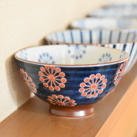 日式梅丸紋中平茶碗 日本製 送禮 茶碗 餐碗 飯碗