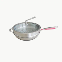 Pot household stainless steel pot frying pan with steamer thickened non-stick pan 316 stainless steel frying pan wholesale