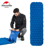 Naturehike-Inflatable Camping Air Mattress, Ultralight Sleeping Mat, Nylon Bed, Sleeping Pad