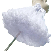 Women Fluffy Lolita Petticoat Underskirt Tutu Tulle Skirt Ballet Dance Pettiskirts Costume Skirt White Puffy Party Cosplay Skirt