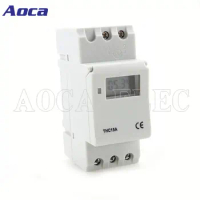 Electronic Weekly 7 Mini Digital LCD Power Timer Programmable Relay Timer Switch AC 220V / 110V DC 12V 16A Din Rail Timer Switch