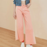 【OUWEY 歐薇】粉紅漸層牛仔褲(粉色；XS-M；3242398607)