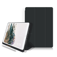 VXTRA筆槽版 2022 iPad Pro 12.9吋 第6代 親膚全包覆防摔軟套 平板皮套(質感黑)