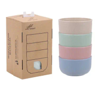 Mangkok Makan Set 4pcs Wheat Straw Bowl Warna Warni Baby Jerami Gandum Murah