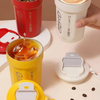 Outdoor portable cold cup Coke cold cup stainless steel cold cup coffee cup rope outdoor car cup