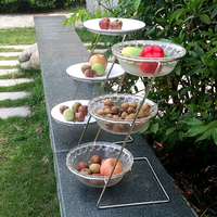 高檔 三層不銹鋼展示架 蛋糕點心托盤架 酒店自助餐水果盤試吃盤