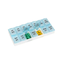7/14 Grids 7 Days Weekly Candy Pill Case Medicine Tablet Dispenser Organizer Pill Box Splitters Pill Storage Organizer Container