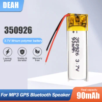 350926 3.7V 90mAh Rechargeable Lithium Polymer Battery For MP3 MP4 MP5 GPS DVD Bluetooth Headset Speaker Smart Watch Toy