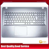 YUEBEISHEBG New/org For ASUS Vivobook X540 R540 A540 VM592 VM520U palmrest Spainish keyboard upper cover Touchpad,Silver