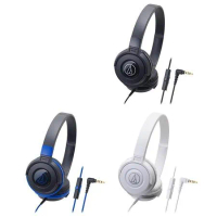 日本Audio-Technica鐵三角耳罩式耳機含全指向麥克風ATH-S100iS(耳機可折成平面;單邊出線;φ36mm