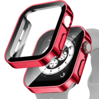 Case+glass For Apple Watch 45mm 41mm 44mm 40mm 45 mm waterproof Screen Protector Accessories Edge Bumper iWatch 4 SE 6 7 8 Cover