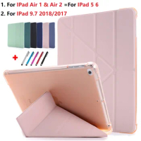 Smart Cover for iPad 9.7 2018 Cover With Pencil Holder Air 1 Air 2 Case Soft TPU Back Protective Case For Apple iPad 9.7 2017