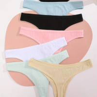 FINETOO 7PCS/Set G-string Cotton Women Lingerie Panties Thong Female Underwear Sexy Pantys Underpant Girl Intimates Thongs S-XL