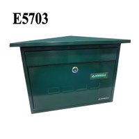 信箱 E5703 烤漆信箱 綠色 上掀式信箱 信件箱 意見箱 信件郵件 附二支鑰匙螺絲 外投外取 27.5*41*10cm
