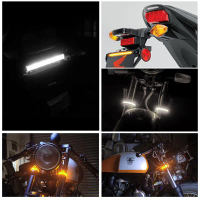 ไฟ LED Motorcycle Turn Light และ DRL Moto Flasher Ring Fork Strip Strip