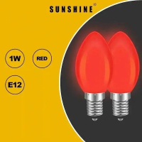 LED-C102C  LED燈膽(紅蠟燭膽) - 1W / E12 / 2件裝 #LED燈泡 #LED紅椒膽 #LED神枱燈 #LED祭壇燈
