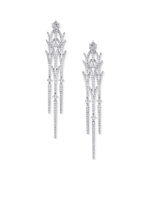 ต่างหูประดับเพชรตัวเรือน White Gold 18K