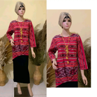 Tunik Tenun Atasan Katun Tenun Wanita | Tunik Tenun - Modeluv Batik Muslim