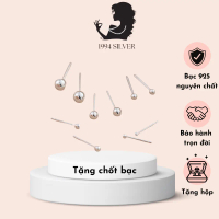 Khuyên tai bạc bi tròn dạng nụ xuyên, kiểu dáng basic cá tính BT01 cho nữ 1994 SILVER