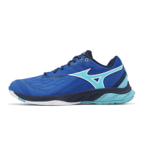 Mizuno 羽球鞋 Wave Fang 2 男鞋 寬楦 藍 襪套 高回彈 室內運動 運動鞋 美津濃 71GA2313-01