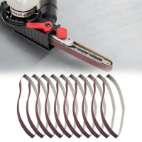 10Pcs Grinder Modified Sand Belt Machine Pipe Belt Woodworking Tools Sanding Belt Durable Portable Angle Grinder Machine Belt