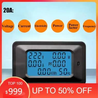 Watt KWH Meter Power Monitor Daya Digital Multifungsi 20A 100A 110 220V Wattmeter Voltmeter Ammeter 