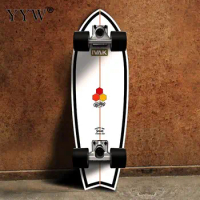 81cm CX7 Land Surfboard Maple Skateboard 4 Pu Wheels Professional Surf Land Skateboard For Adult Outdoor Gym Fish Board