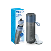 【BRITA】官方直營 運動隨行濾水瓶 冰川藍(共1瓶2片濾芯片)