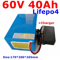 lithium 60V 40Ah lifepo4 battery with BMS deep cycle for 3000w Electric Bicycle Forklift Scooter motorcycle AGV + 5A charger