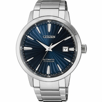 CITIZEN 星辰錶 NJ2180-89L GENT'S 放射狀鈦金屬腕表 / 藍x銀 40.5mm｜樂天全館特惠中★指定刷卡回饋10%