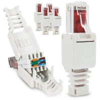 Portable No Crimp Connectors CCTV Tool-less RJ45 Connector  Head CAT6 Plug
