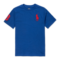 Polo Ralph Lauren 年度熱銷刺繡大馬素面短袖T恤(青年款)-寶藍色