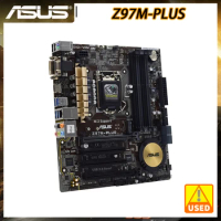 Used LGA 1150 Motherboard ASUS Z97M-PLUS Intel Z97 Motherboard DDR3 32GB Support Xeon E3 1270 V3 Core i7 4790K Cpus PCI-E 3.0