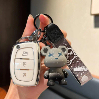 Sarung TPU untuk Kunci Kereta, Pelindung Rantai Kunci untuk Hyundai IX20, IX25, IX30, IX35, Tucson,