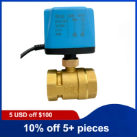 1-1/4'' Two Way Brass Motorized Ball Valve Normally Open Two Wire Control Electric Ball Valve