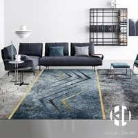 現代簡約臥室地毯客廳北歐風格輕奢沙發茶幾毯可擦洗地墊定制【聚物優品】