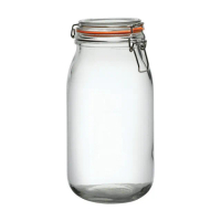 【Utopia】扣式玻璃密封罐 橘2L(保鮮罐 咖啡罐 收納罐 零食罐 儲物罐)