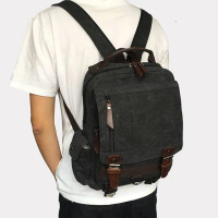 [COD] Tas Ransel Daypack Unisex Polos Canvas Bagpack Sling Casual Retro Large Compartment Daily Kanv