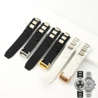20mm Rubber Watch Strap Bracelet Fit for CAR 21st Century Series Watch Case With Deployment Folding Buckle 20mmx10mm Watch Band