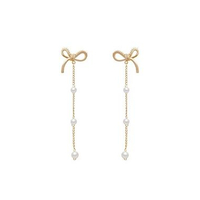 Anting-Anting Pita Mutiara Panjang Elegan Anti Karat S925 Aksesoris Wanita Korea Style Fashion 223