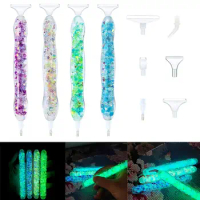 Luminous Point Drill Pen Embroidery Diamond Painting Pens Cross Stitch Luminous Spot Drill Pen Replacement Tips Sewing Accessory